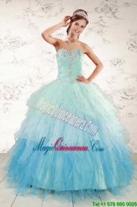 Fashionable Multi Color 2015 Quinceanera Dresses with Beading and Ruffles