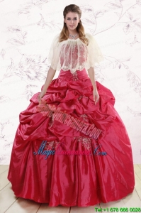 2015 New Style Strapless Appliques Quinceanera Dresses