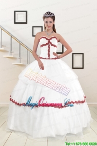 2015 Sweetheart Ball Gown Quinceanera Dresses with Appliques