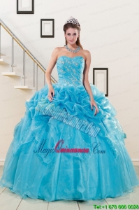 2015 Fashionable Sweetheart Beading Quinceanera Dress in Aqua Blue