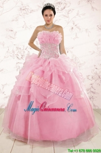 The Most Popular Appliques Baby Pink Dresses for Quinceanera