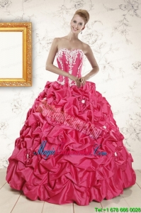 2015 Cheap Ball Gown Sweetheart Quinceanera Dresses with Appliques