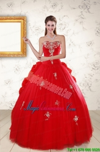 2015 Unique Sweetheart Quinceanera Dresses with Appliques