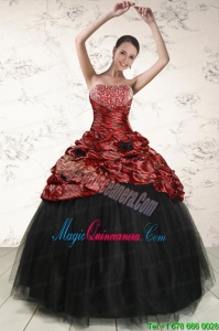 2015 Exclusive Ball Gown Leopard Quinceanera Dresses in Multi Color