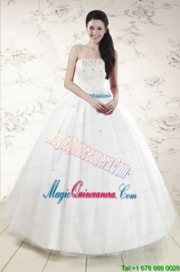 Discount White Quinceanera Dresses with Appliques