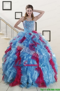 Fashionable Beading Quinceanera Dresses in Multi Color For 2015