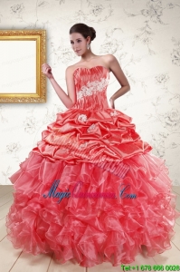 Luxurious Sweetheart Beading Quinceanera Dresses in Watermelon