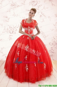 2015 Ball Gown Sweetheart Appliques Quinceanera Dresses