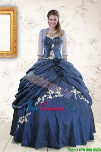 Perfect Sweetheart Navy Blue Quinceanera Dresses with Wraps