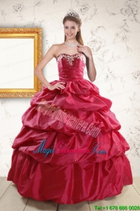 Appliques 2015 Hot Pink Quinceanera Dresses with Lace Up