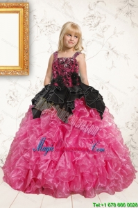 Exclusive Pink Flower Girl Dress with Beading and Ruffles