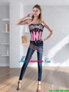 Cute Zebra Printed Multi Color Corset with Embroidery