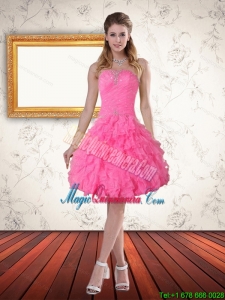 New Arrival Baby Pink Sweetheart Dama Dress with Beading and Ruffled Layers