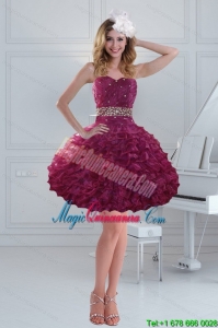 New Arrival Beading Strapless Ruffles Dama Dresses