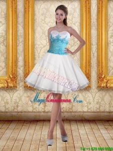 New Arrival White Sweetheart Dama Dresses with Embroidery