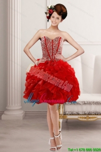 2015 New Arrival Sweetheart Dama with Beading and Ruffles