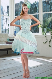 New Arrival Aqua Blue Sweetheart Dama Dresses with Beading