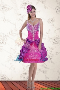 New Arrival Ball Gown Straps Multi Color Dama Dresses with Embroidery