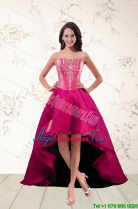 New Arrival Strapless High Low Dama Dresses with Appliques