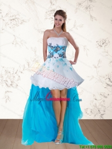 2015 Discount Multi Color Strapless Dama Dresses with Embroidery and Beading