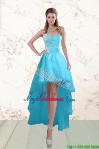 Discount Baby Blue Dama Gown with Beading and Ruffles
