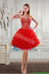 Discount Sweetheart Dama Dresses with Beading and Ruffles