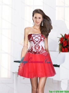 2015 Ball Gown Strapless Multi Color Afforable Dama Dress with Embroidery
