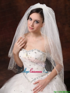 Two Layers Embroidery Tulle Stylish Wedding Veils