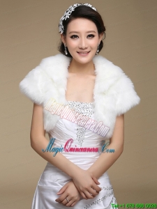 2015 Fashionable Faux Fur White Wraps