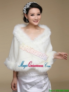 2015 High Quality Front Closure Shawl in White