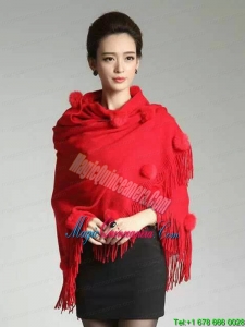 2015 Perfect Red Wraps with Knitted Fabric