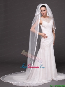 3 Layers and Appliques Ball Gown Bridal Veils For Wedding