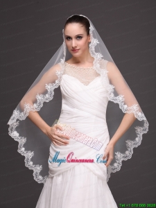 Hot Selling Tulle With Appliques One-tier Wedding Veil