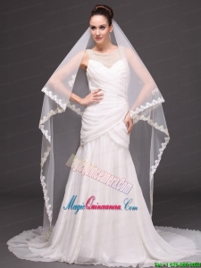 Two-tier Lace For Bridal Veil For Wedding