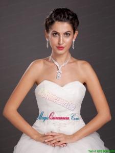 Shining Alloy Crystal Jewelry Set Including Necklace And Earrings