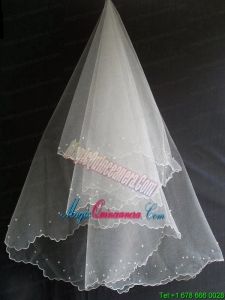 Beading Decorate Tulle Popular Wedding Veil