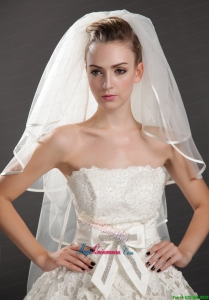 Four Tier Tulle Ribbon Edge Wedding Veil On Sale
