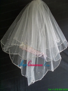 Little Pearl Decorate Tulle Wedding Veil