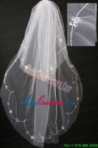 Pearl Trim Edge Gorgeous Tulle Bridal Veil