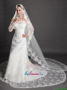 Perfect Lace Appliques Edge Organza Wedding Veil