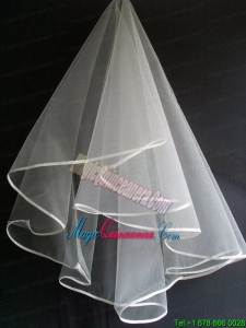Simple Ribbon Edge Tulle Wedding Veil