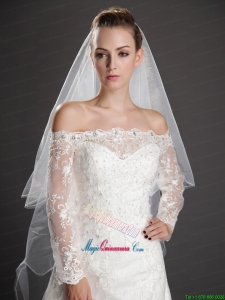 Inspired Layer Ribbon Edge Organza Bridal Veil