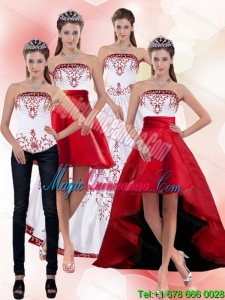 2015 Dramatic Strapless Quinceanera Dress with Embroidery