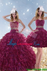 Dramatic Beading and Ruffles Quinceanera Dresses with Floor Length