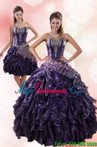 Dramatic Sweetheart Ruffles 2015 Quinceanera Dresses with Embroidery