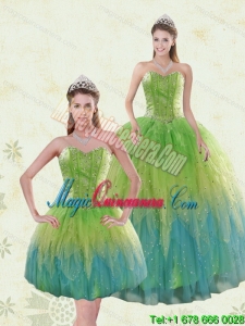 Luxurious Multi-color Quinceanera Dresses with Appliques and Ruffles