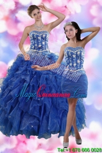 2015 Gorgeous Strapless Quinceanera Dresses in Royal Blue