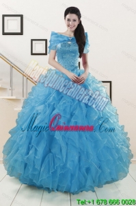 2015 Gorgeous Sweet 15 Dresses with Beading and Ruffles