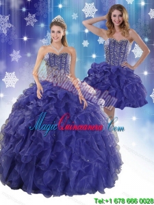 The Most Popular Royal Bule Quinceanera Dresses with Beading and Ruffles