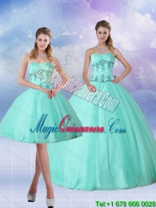 Perfect Apple Green Sweet 15 Quince Dress with Appliques and Beading